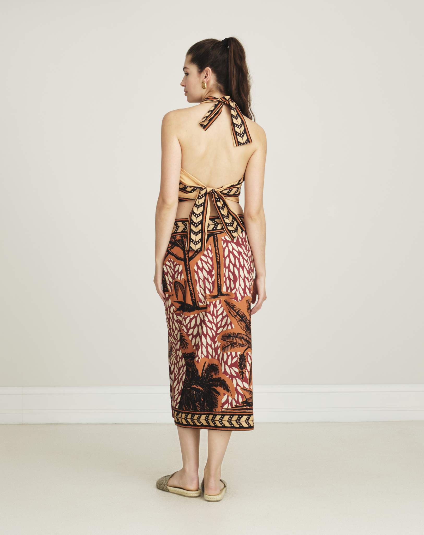 Johanna Ortis - Yoruba Printed Poplin Crop Top & Skirt Suit